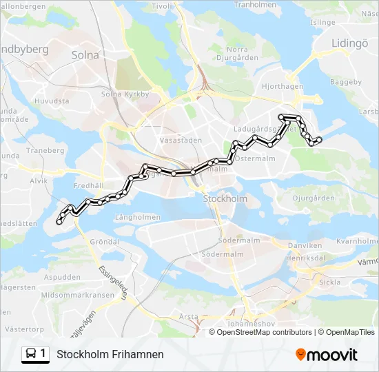 1 Bus Line Map