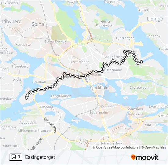 1 Bus Line Map