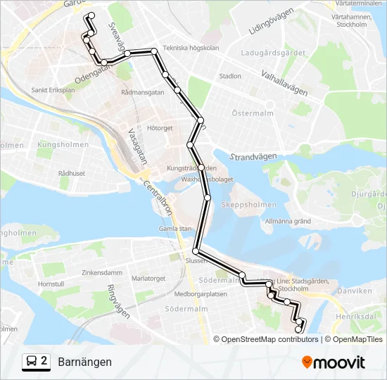 2 Bus Line Map