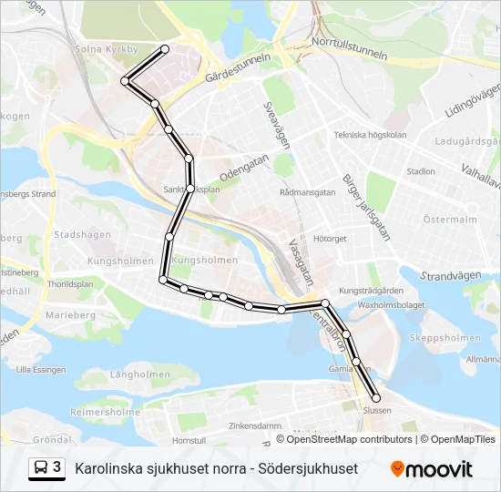 3 Bus Line Map