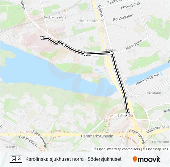 3 Bus Line Map
