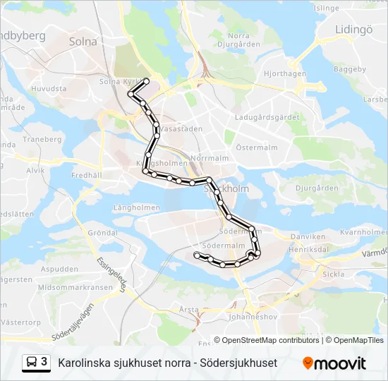 3 Bus Line Map