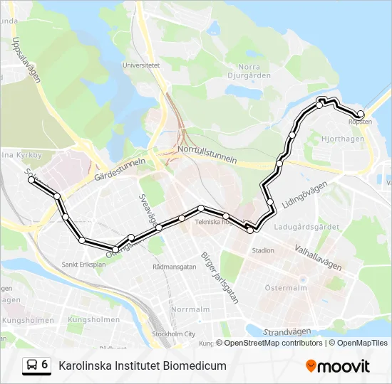 Sl6 Bus Map 6 Route: Schedules, Stops & Maps - Karolinska Institutet Biomedicum ...