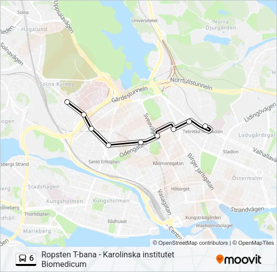 6 Bus Line Map