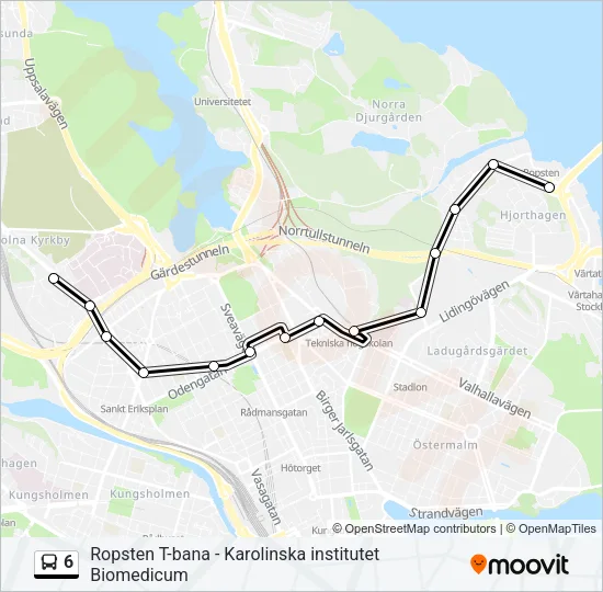 6 Bus Line Map