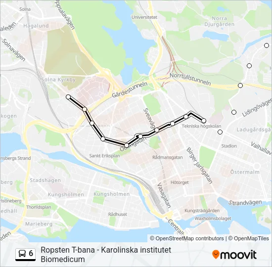 6 Bus Line Map