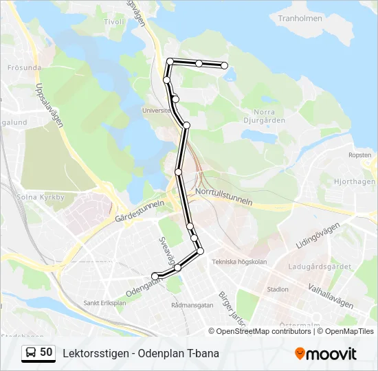 50 Bus Line Map