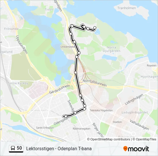 50 Bus Line Map
