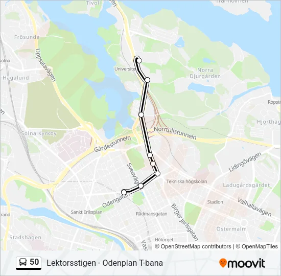 50 Bus Line Map