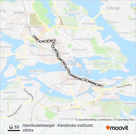 53 Bus Line Map