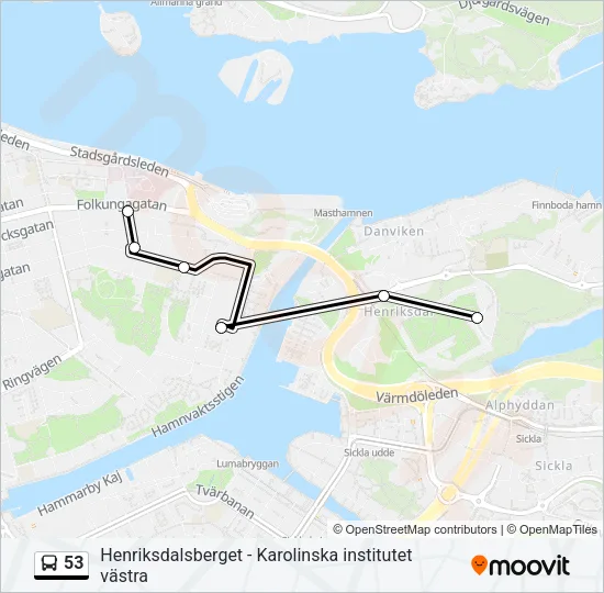 53 Bus Line Map