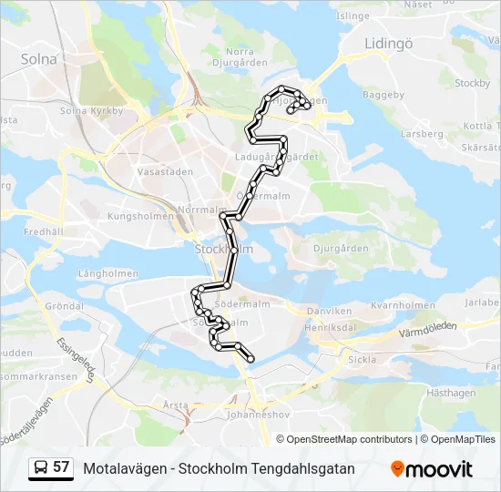 57 Bus Line Map