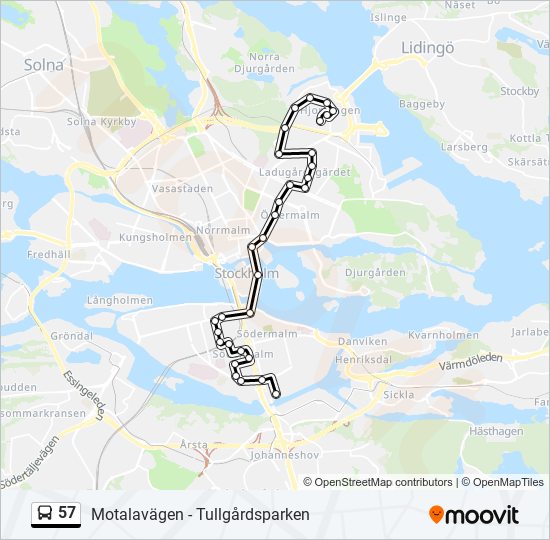 57 bus Line Map