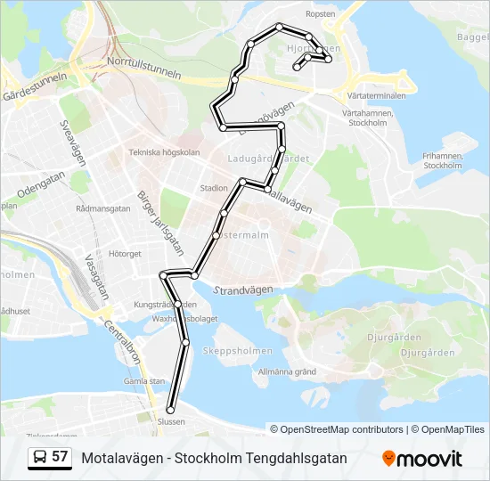 57 Bus Line Map