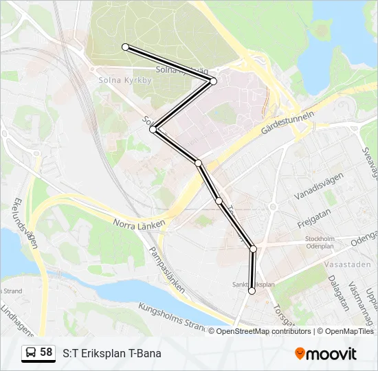 58 Bus Line Map