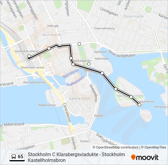 65 bus Line Map