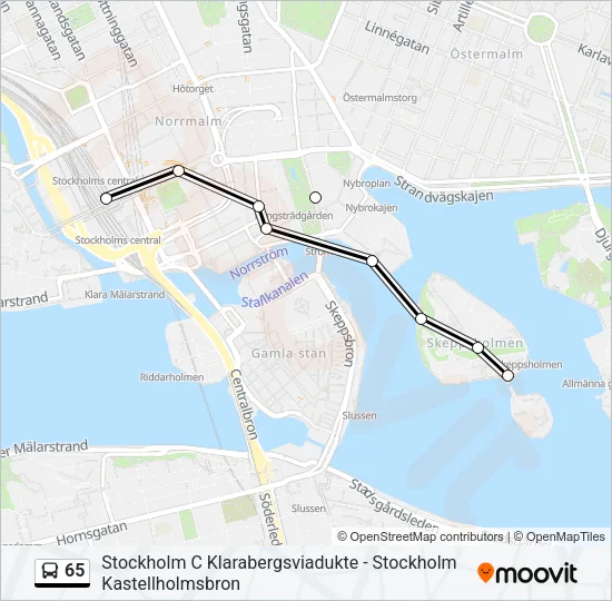 65 Bus Line Map