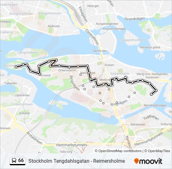 66 bus Line Map