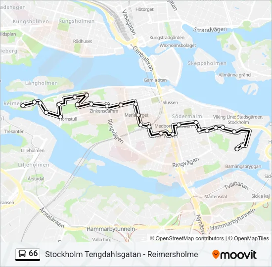 66 Bus Line Map