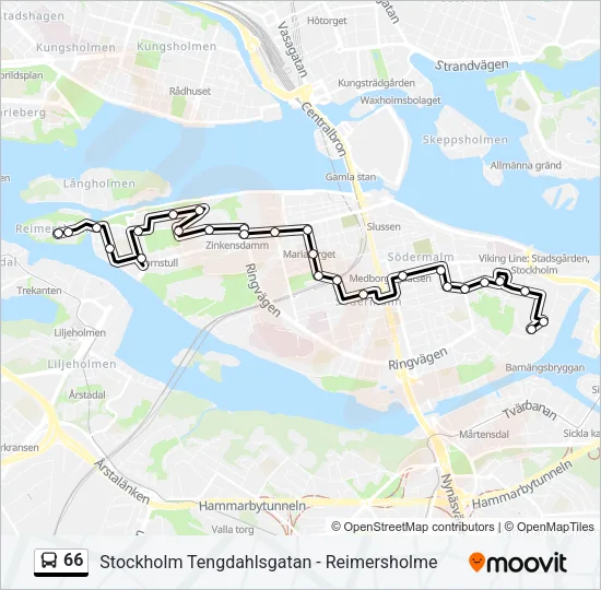 66 Bus Line Map