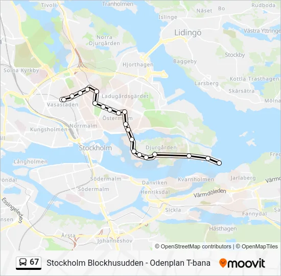 67 Bus Line Map