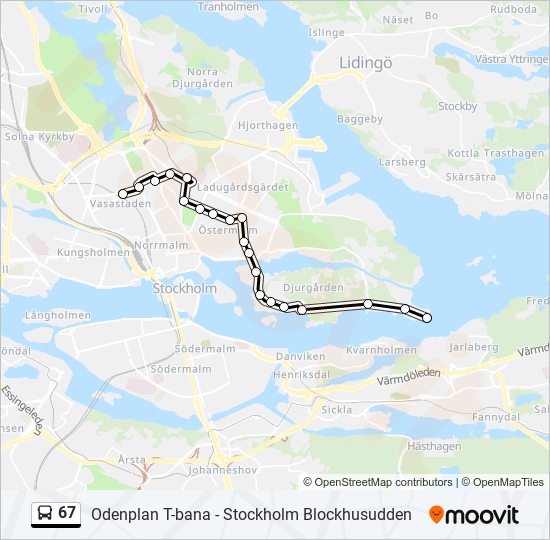 67 bus Line Map