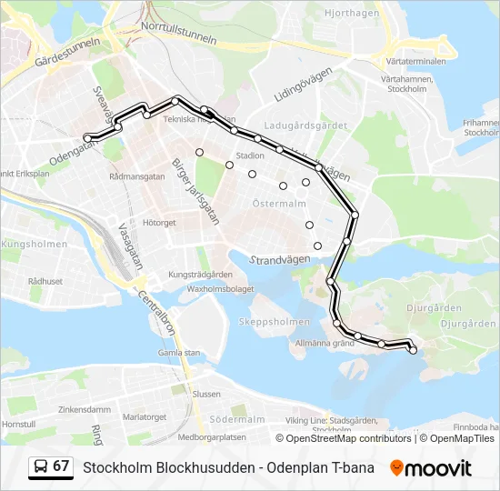 67 Bus Line Map