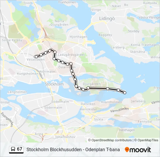 67 Bus Line Map