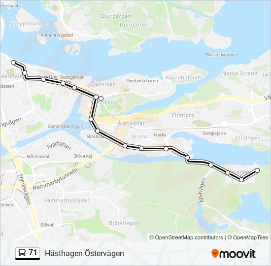 71 Bus Line Map