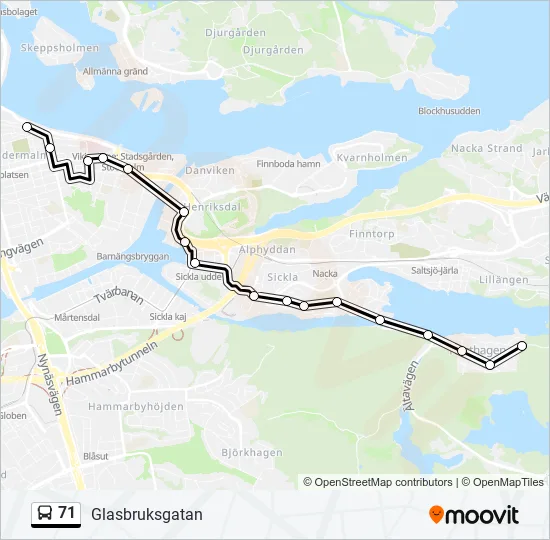71 Bus Line Map