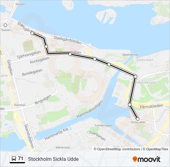 71 bus Line Map