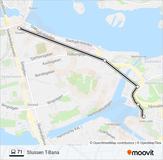 71 bus Line Map