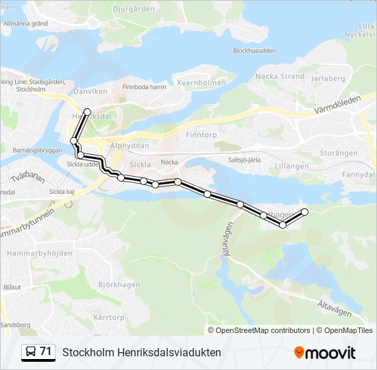 71 bus Line Map