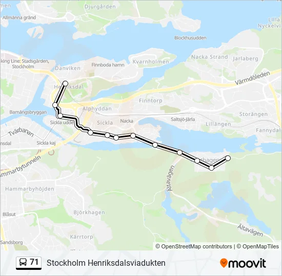71 Bus Line Map