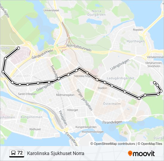 72 bus Line Map