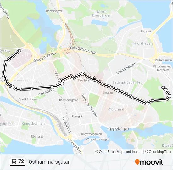 72 Bus Line Map