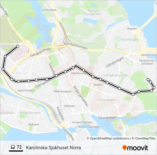 72 Bus Line Map