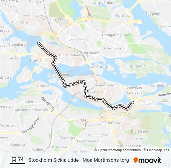74 Bus Line Map