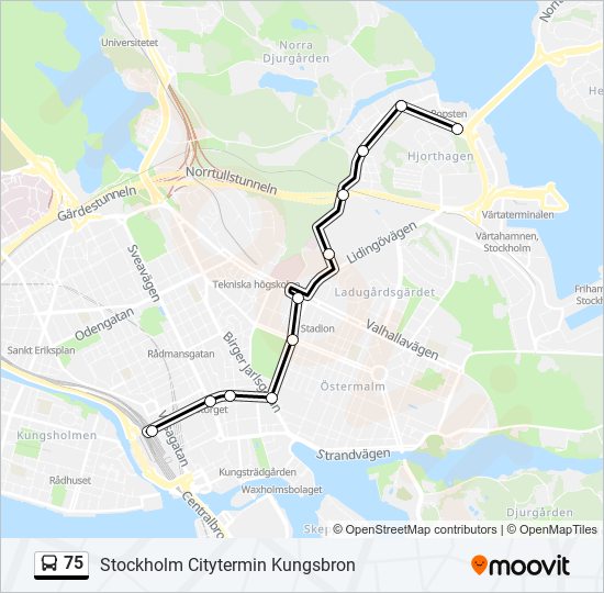 75 bus Line Map