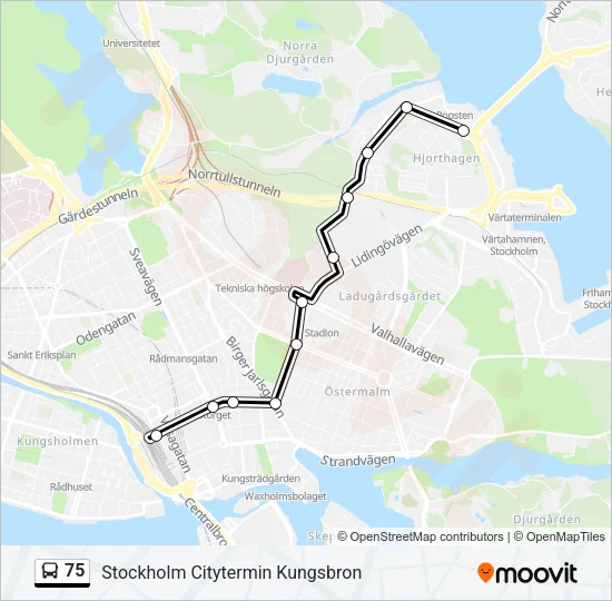 75 Bus Line Map