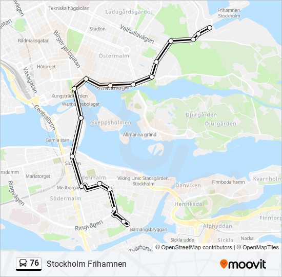 76 bus Line Map