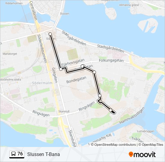 76 bus Line Map