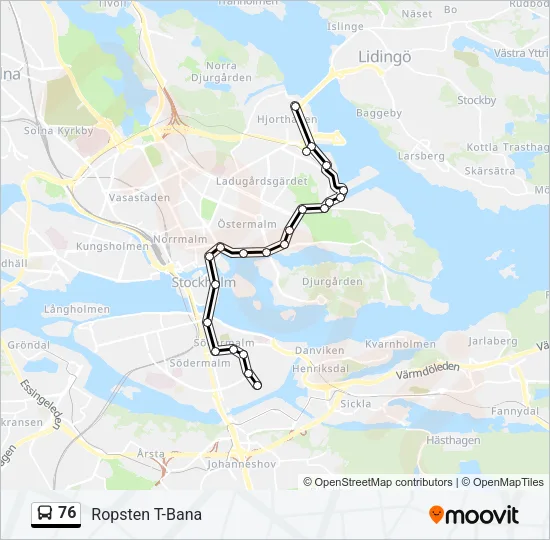 76 Bus Line Map