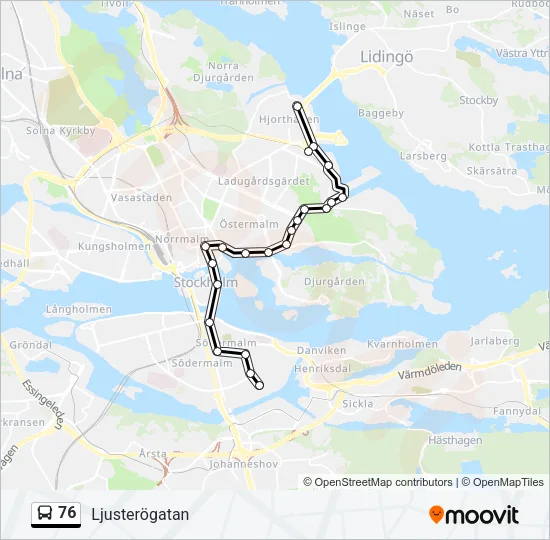 76 Bus Line Map