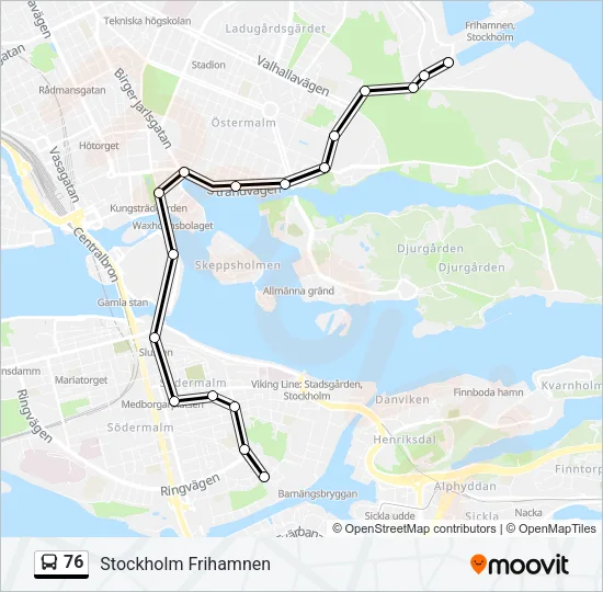 76 Bus Line Map