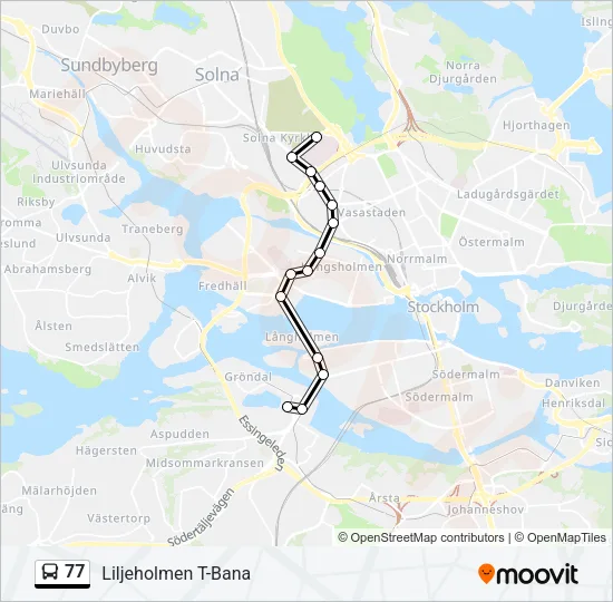 77 Bus Line Map
