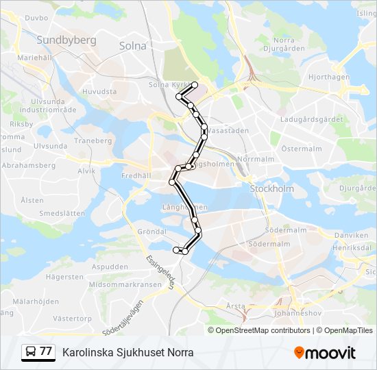 77 bus Line Map