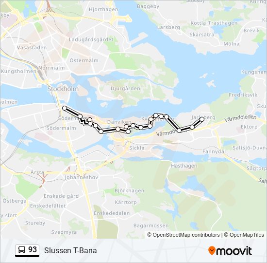 93 bus Line Map