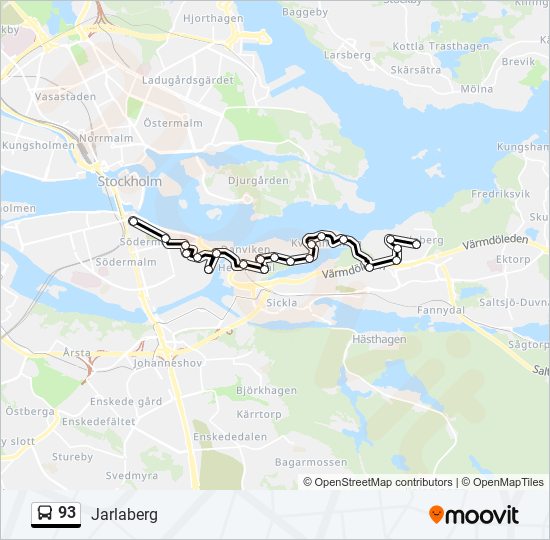 93 bus Line Map