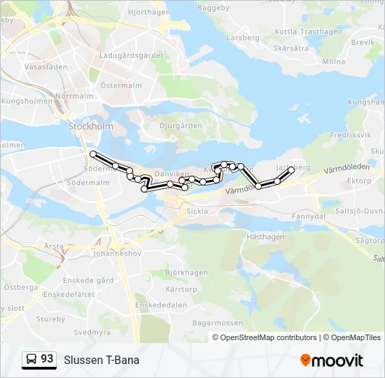 93 Bus Line Map